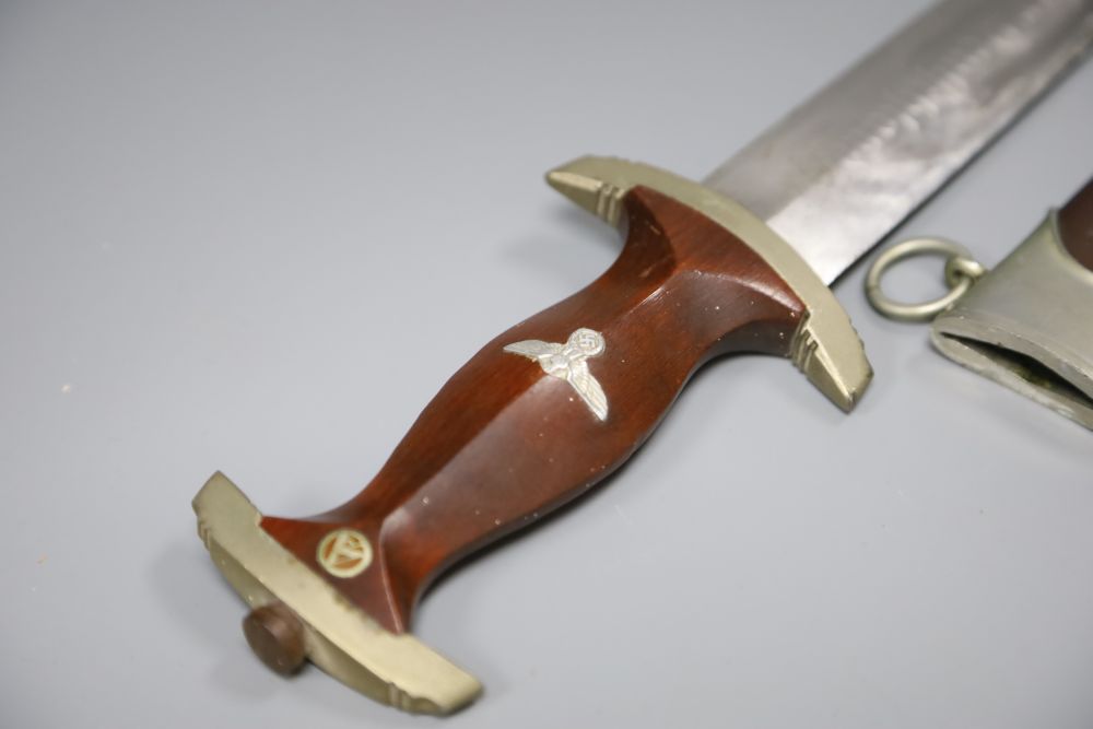 A German WW2  SA dagger by Gust. Weyersberg, Solingen, the 22cm blade inscribed 
